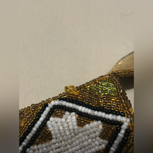 Unique Handcrafted Golden Beaded Purse - Picture 10 of 13